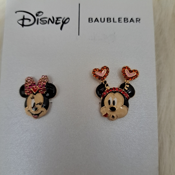 BaubleBar X Disney Valentine's Day Minnie & Mickey Kissing Stud Earrings - Picture 4 of 5